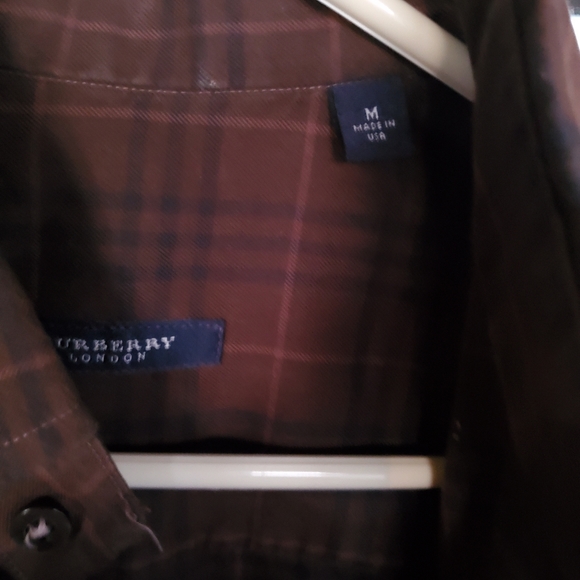 BURBERRY LONDON Vintage mens Brown Nova Check button front shirt Made in USA M - Picture 6 of 8